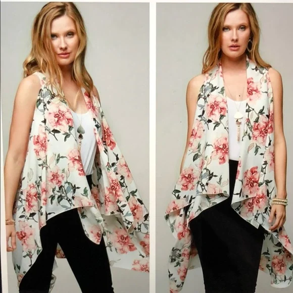 Floral print kimono vest - Picture 3 of 7